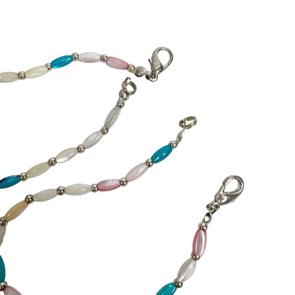 Pearlescent Tubular Acrylic Pastel Beaded Necklace and Bracelet Set - Picture 6 of 12